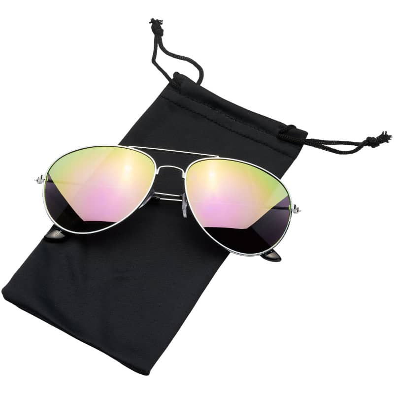 Aviator sunglasses with coloured mirrored lenses