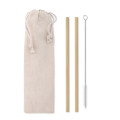 NATURAL STRAW Bamboo Straw w/brush in pouch