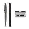 IMPERIO. Metal rollerball and ballpoint set with twist mechanism
