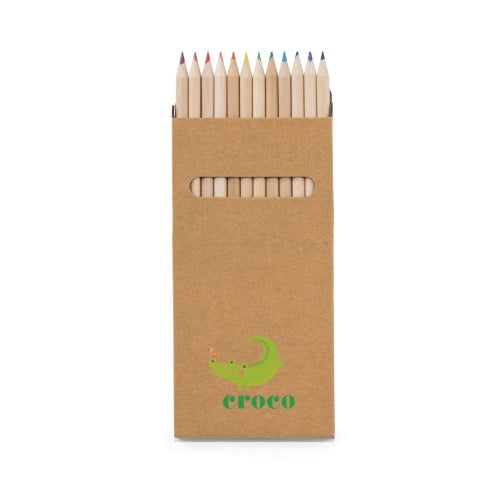 CROCO. Pencil box with 12 coloured pencils