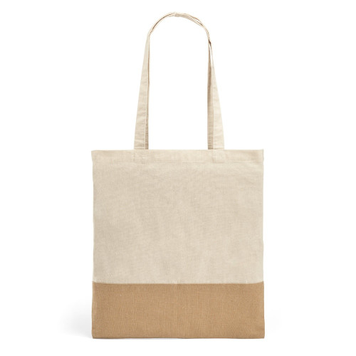MERCAT. 100% cotton bag (160 g/m²) with imitation jute details