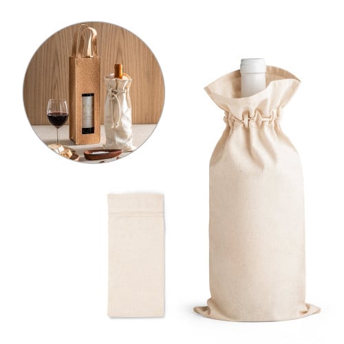 JEROME. 100% cotton bag for bottle (180 g/m²)