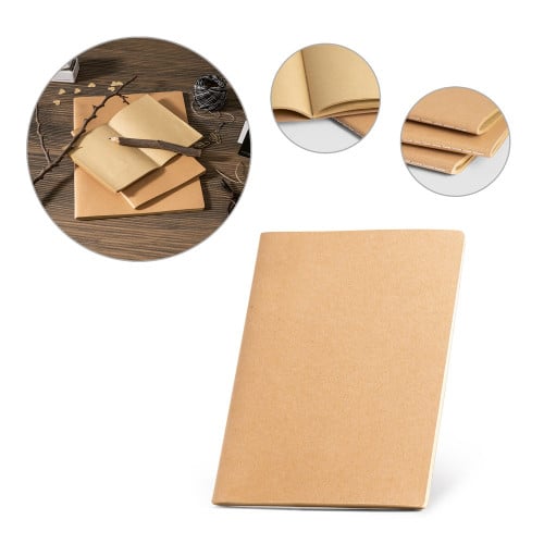 ALCOTT A4. A4 notepad with Kraft paper cover (250 g/m²)