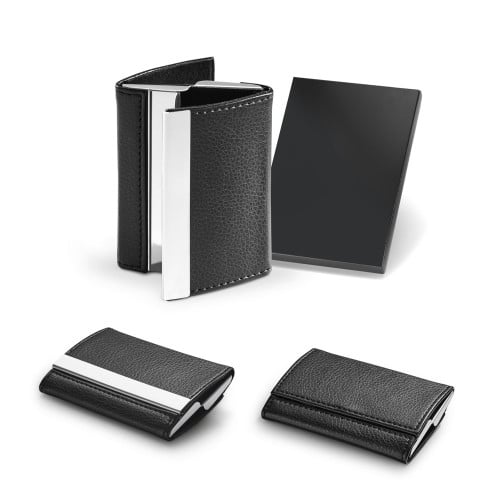LONE. Double card holder in metal and PU