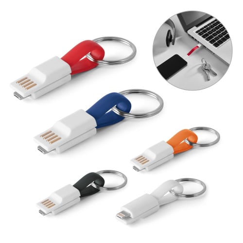 RIEMANN. USB cable with 2 in 1 connector in ABS and PVC