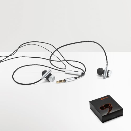 VIBRATION. Metal and ABS earphones with microphone