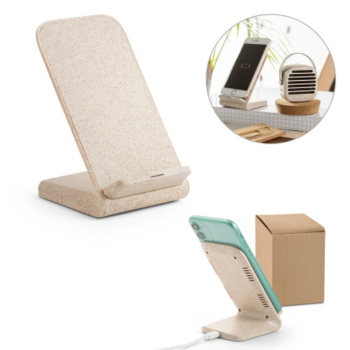 ENGLERT. Wheat straw fiber and ABS mobile phone holder with wireless charger