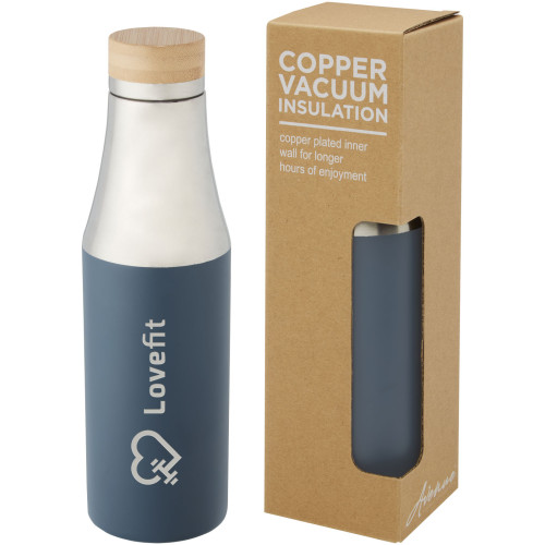 Hulan 540 ml copper vacuum insulated stainless steel bottle with bamboo lid