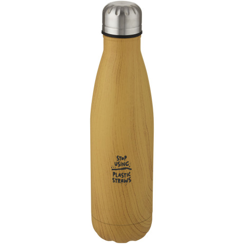 Cove 500 ml vacuum insulated stainless steel bottle with wood print